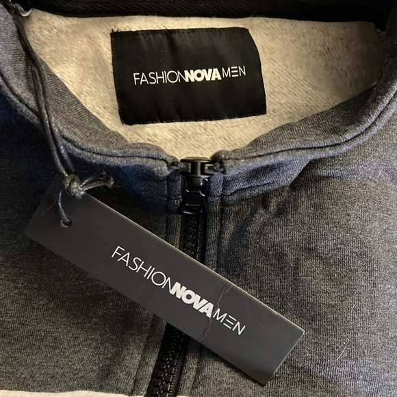 NWT NovaMen Black/Grey Full Zip Track Jacket - Picture 5 of 5